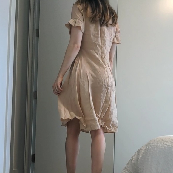 Vintage linen-blend poly-blend button up dress - Picture 5 of 6